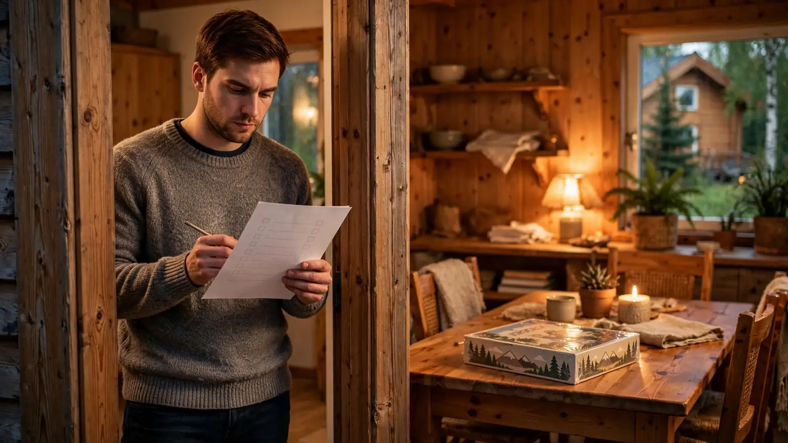 Person som sjekker liste før hun går inn i rommet
